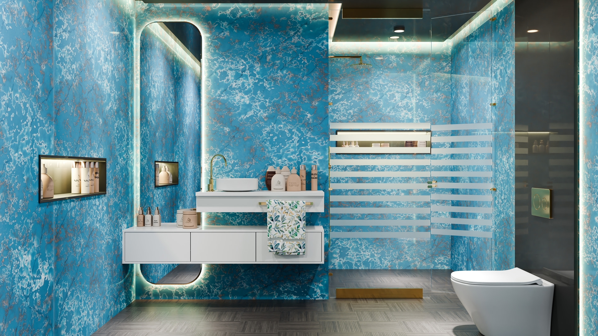 Luxe - Blue Bahiya Quartz slab